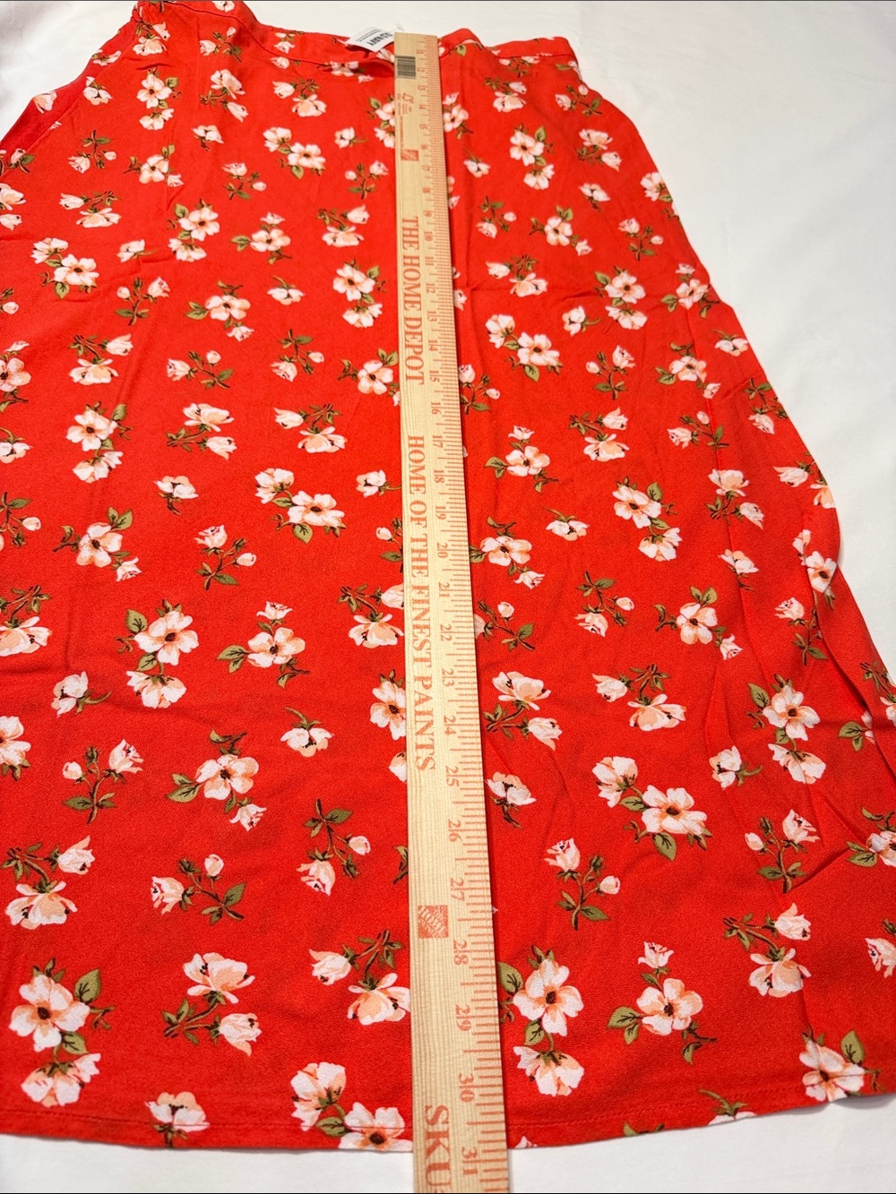 Old Navy Red Floral A-Line Midi Skirt M, L NWT - Picture 3 of 5